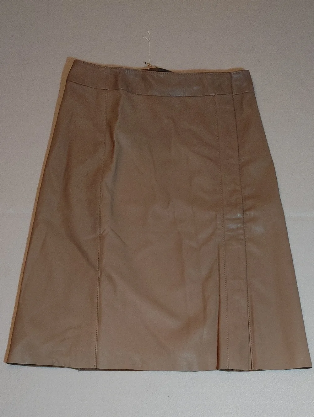 Iris & Ink Taupe Lamb Leather A-Line Skirt Size 6 - Picture 4 of 16